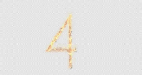 Burning number four on a transparent background Stock Footage 137930585