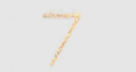 Burning number seven on a transparent background Stock Footage 138248096