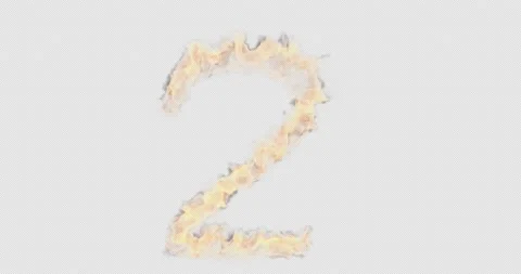 Burning number Two on a transparent background Stock Footage 138256557