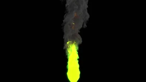 A burning object emits green toxic smoke on a black background. Stock Footage 169759075