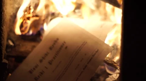 Burning Official Documents Stock Footage