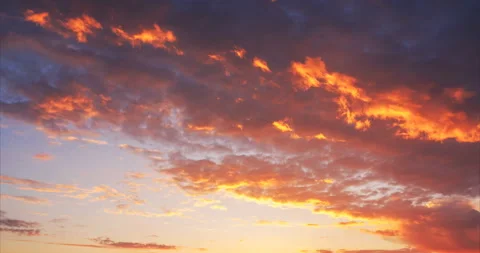 Burning orange clouds Stock Footage 91658038