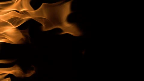 Burning Orange Flames of Fire Moving in Slow Motion at Night Stock Footage 270387405