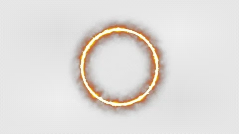 Burning orange ring on transparent background. 4K alpha channel Stock Footage 311366748