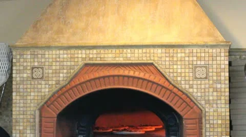Burning oven for pizza Stock Footage 12274304