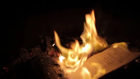 Burning Pages Stock-Footage 77194949