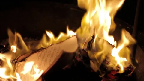 Burning Pages Stock-Footage 77195088