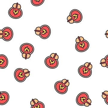 Burning pain bladder vector seamless pattern Stock Illustration