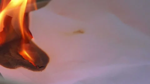Burning Paper (2) Stock Footage 34127788