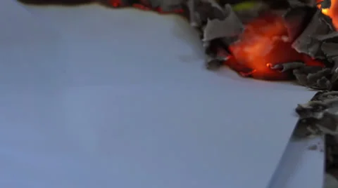 Burning Paper (5) Stock Footage 34132634