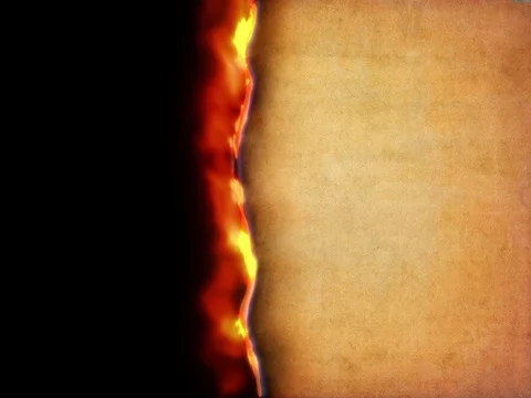 Burning paper camera transition, left to right, 4K, alpha mask Stock Footage 70661367