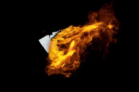 Burning paper with dark background, 3d rendering. Stock Illustration