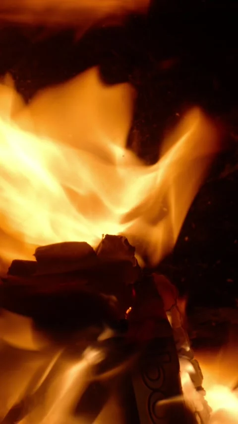 Burning paper documents engulfed in blazing Orange yellow flames Stock Footage 321895560