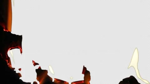 Burning Paper Edge Reveal Effect with Flames and Smoke – 4K Vidéo 309303299