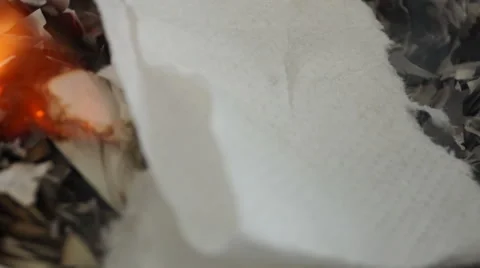 Burning Paper Stock Footage 41670678