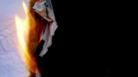 Burning Paper Stock Footage 75396077