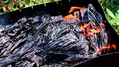 Burning paper Stock Footage 113940362
