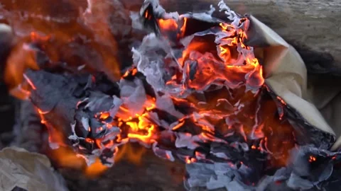 Burning paper Stock Footage 159022358