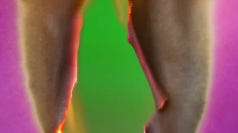 Burning paper on the Green screen background. Видео 49219748