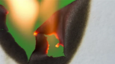 Burning paper on the Green screen background. Video stock 49229407