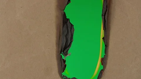 Burning Paper With Green Screen Background. Stockbeeldmateriaal 347455298