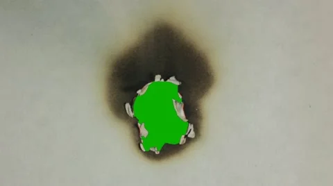 Burning paper. Greenscreen. Stock Footage
