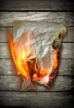 Burning paper Stock-Fotos