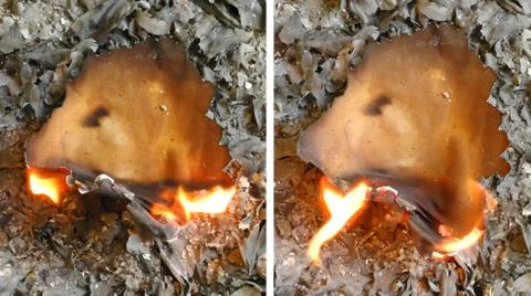 Burning paper Foto stock