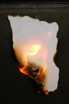 Burning paper Foto stock