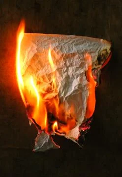 Burning paper Foto stock