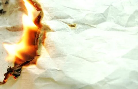 Burning paper Foto stock