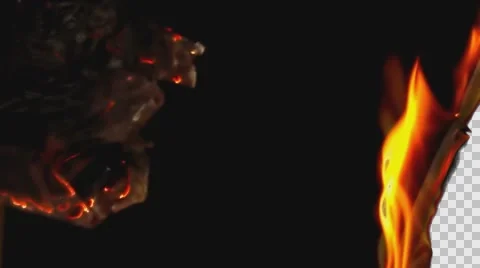 Burning paper transition hot alpha 2 Stock Footage 56318389