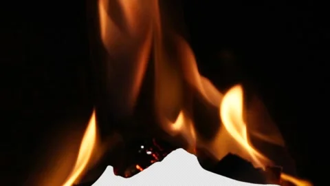 Burning Paper Transition with Realistic Fire and Smoke – 4K Overlay Stock Footage 309303311