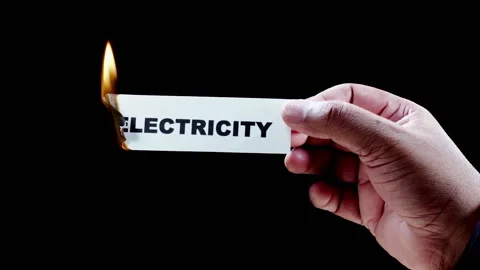 Burning Paper Writing Electricity on it Stock Footage 248689986