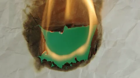 Burning paper.Greenscreen. Stock Footage 12425222