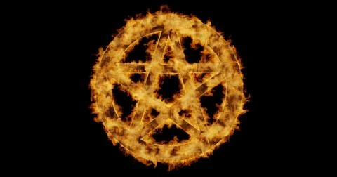 Burning pentagram Stock Illustration