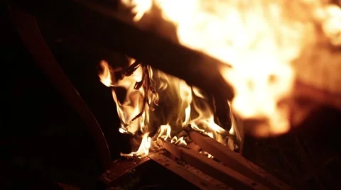 Burning piano Stock Footage 59937285