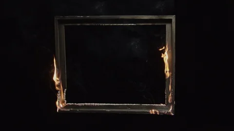 Burning Picture Frame 스톡 동영상 130079620
