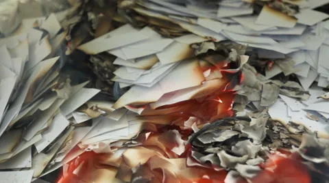 Burning Pieces of Paper 5 Stock Footage 33579031