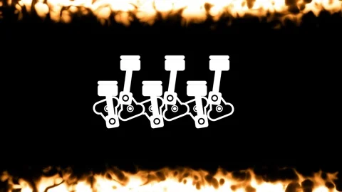 Burning Piston Engine Fire Mechanical Power Heat Stock Footage 336838703