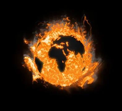 Burning planet earth Stock Illustration
