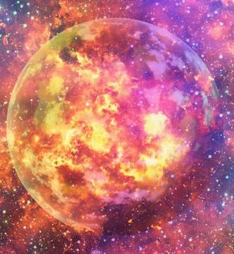 Burning planet. view from space Stock Illustration