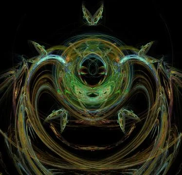 Burning plasma flows in a dark space. Stock Illustration