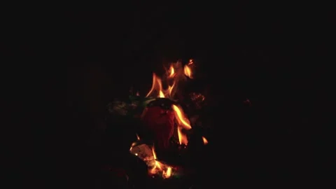 Burning plastic in the dark Stock Footage 340553328