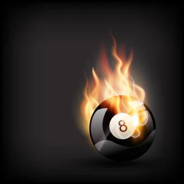 Burning pool ball Stock Illustration