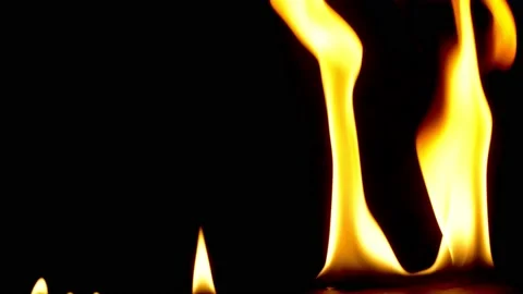 Burning power of the flame, Flames, and burning sparks close-up, fire pattern Vídeo Stock 213421960