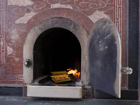 Burning prayer offerings Stock Photos
