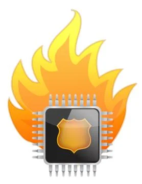 Burning processor chip 스톡 일러스트