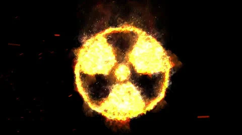 Burning Radioactive Sign Stock Footage 22843985