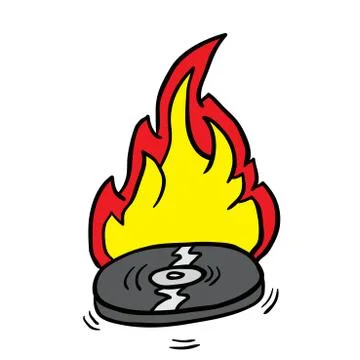 Burning record Stock Illustration